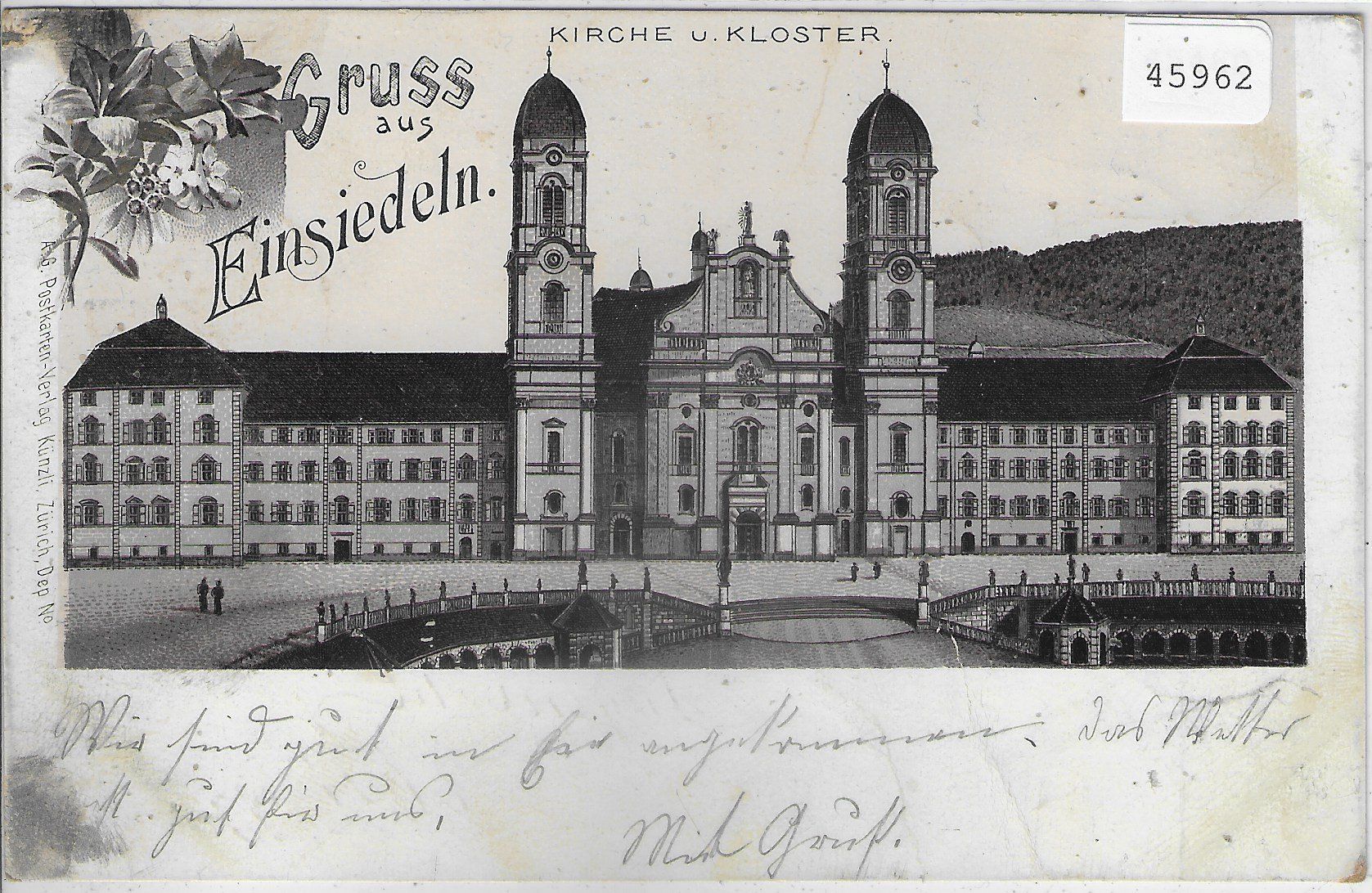 Cartes postales: Gruss aus Einsiedeln - Kirche & Kloster - Litho – D'occasion à Ettingen par Kartenplanet