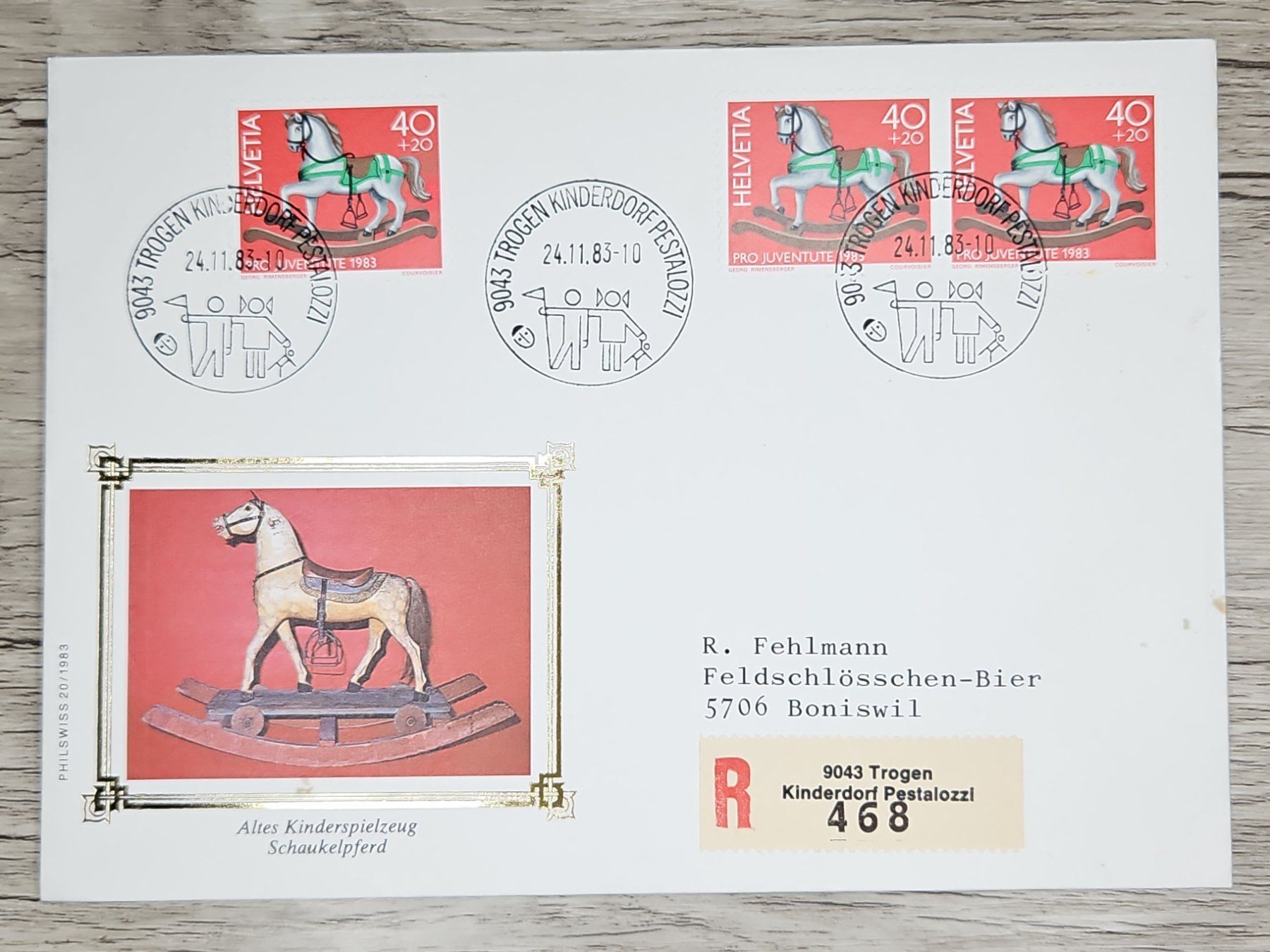 Tutti i francobolli: CL01 Enveloppe + Timbre Suisse 1983 – Usato da Cousset venduto da Patrick_Collections