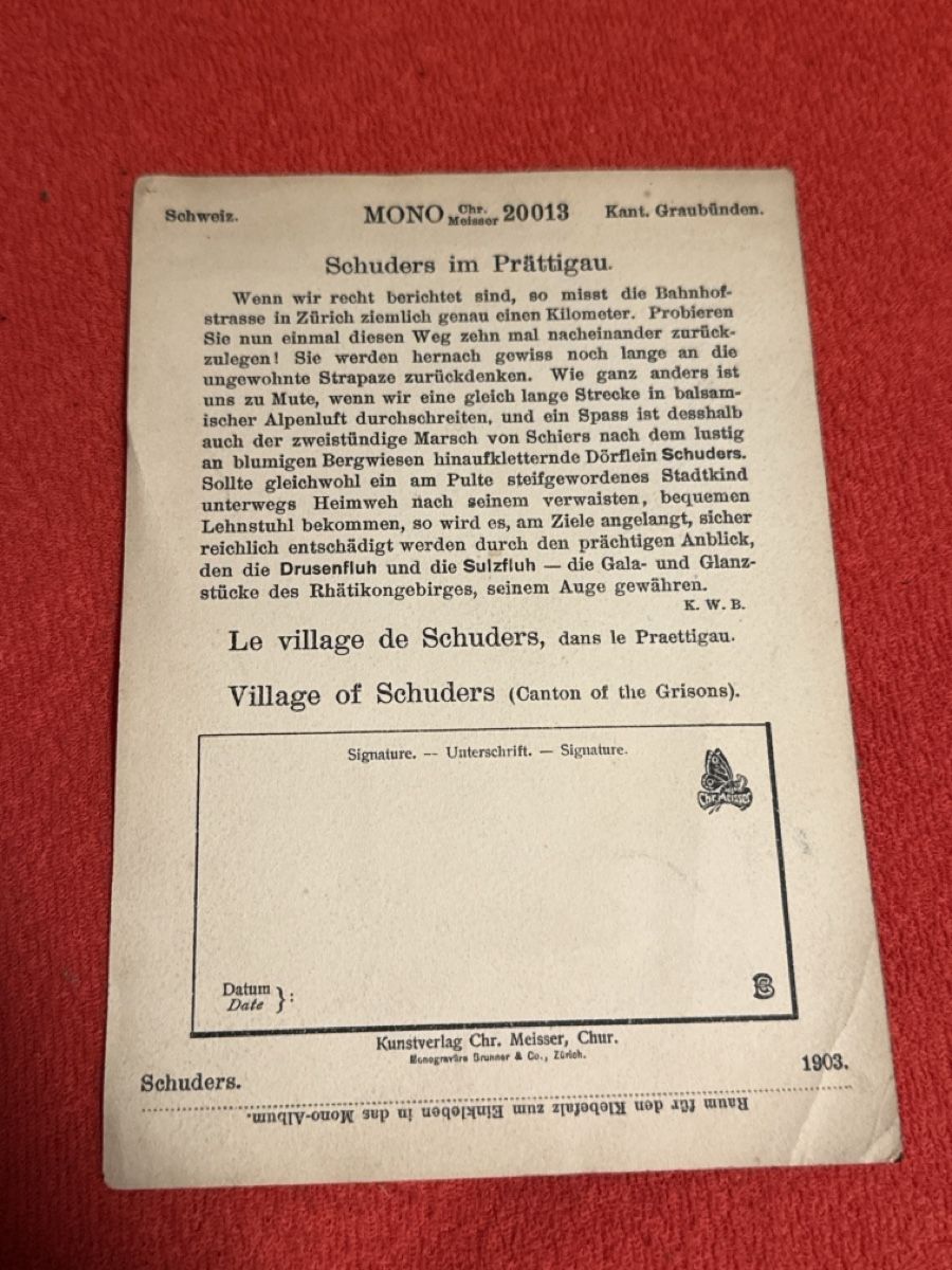 Cartoline postali: Monokarte schuders – Usato da St. Antönien venduto da and_75rc 1