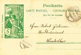 Postkarte UPU -nach Winterthur + 1900