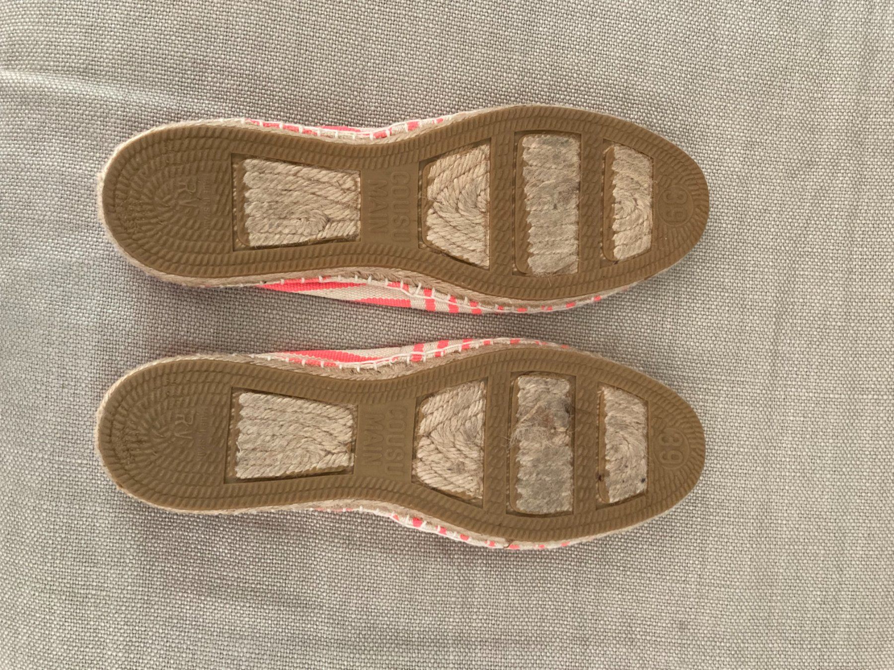 Damenschuhe: Espadrilles pink/beige gestreift Gr. 39 – Gebraucht aus  von  1