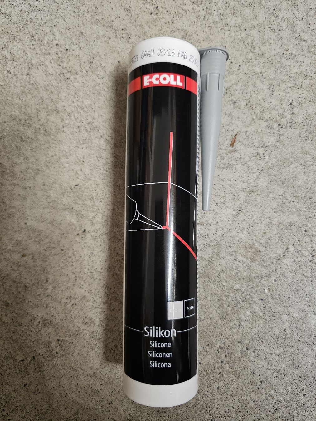 Sanitär: E-COLL Silikon Kartusche Grau neuwertig – Neu und originalverpackt aus Zürich von -iwan-