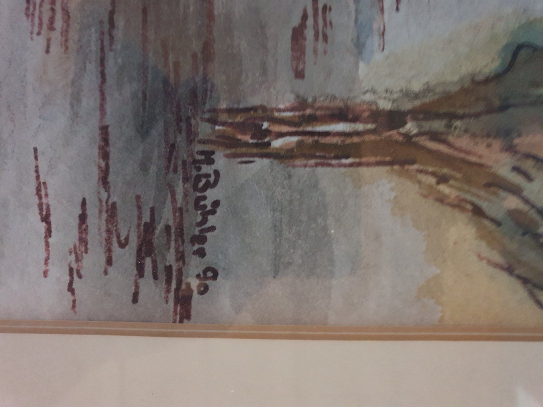Gemälde: Aquarell Dorfskirche – Gebraucht aus Grandval von ChezJerome 1