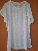 Chicorée T-Shirt Weiss mit Blattmuster Groesse L