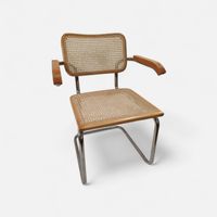 Freischwinger Stuhl, Marcel Breuer Design, vintage Zustand