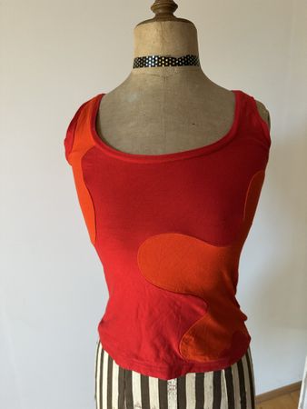 Top rot orange Patchwork Grösse S guter Zustand