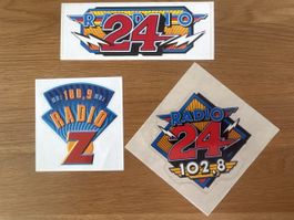 3 Vintage Radio Aufkleber Radio 24 Radio Z Schweiz