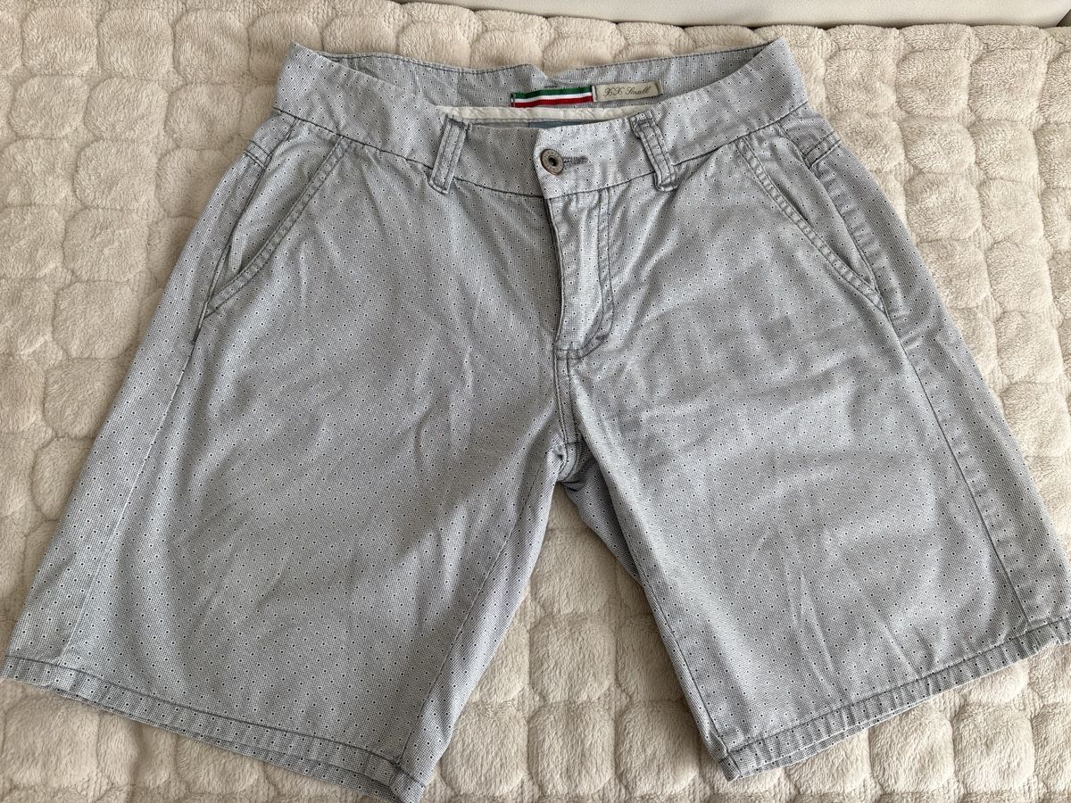 Please Jeans Pantaloni: Please Shorts, Gr.XXS hellblau mit Pünktchenmuster – Usato da langenthal venduto da rundholz7