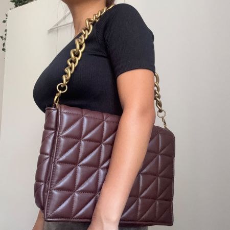 Sac brun doré Zara