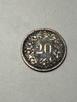 20 Rappen 1859, seltene Münze Schweiz, Top!