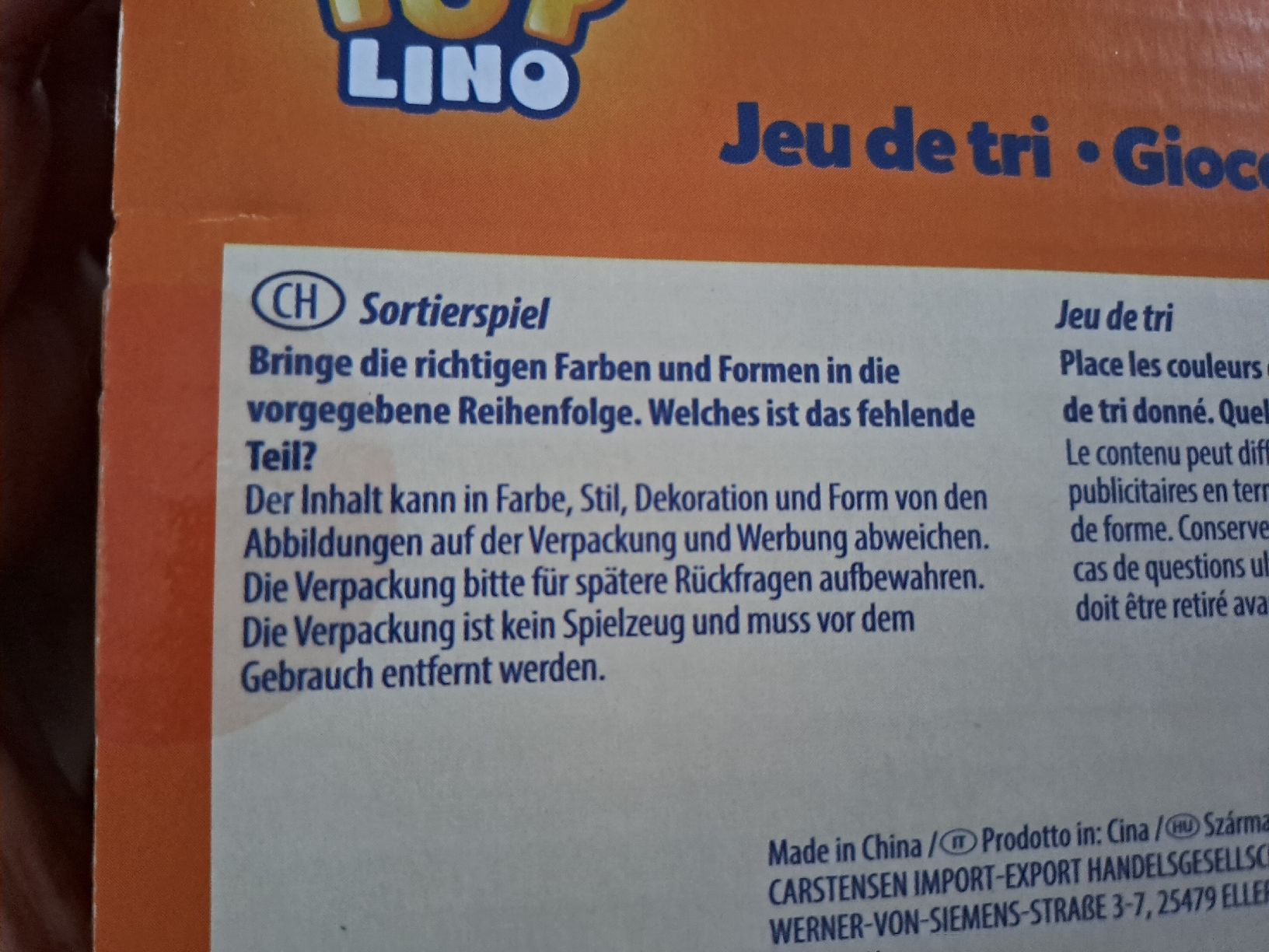 Jeux: TOY LINO Sortierspiel 39 Teile – D'occasion à Rickenbach LU par bishiida 2