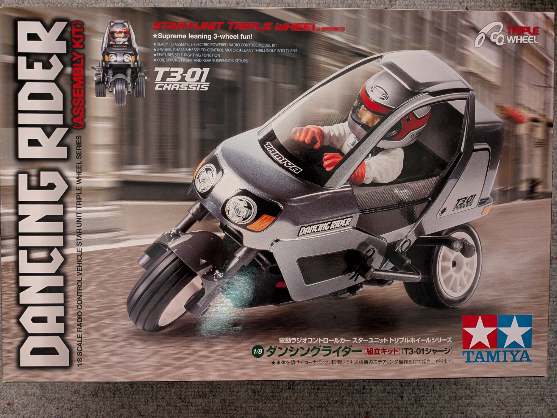 Tamiya Kit di modellismo & Modellini statici: Tamiya Dancing Rider T3-01 Chassis Triple Wheel – Usato da Wittenbach venduto da 03061984tabeakleber 1