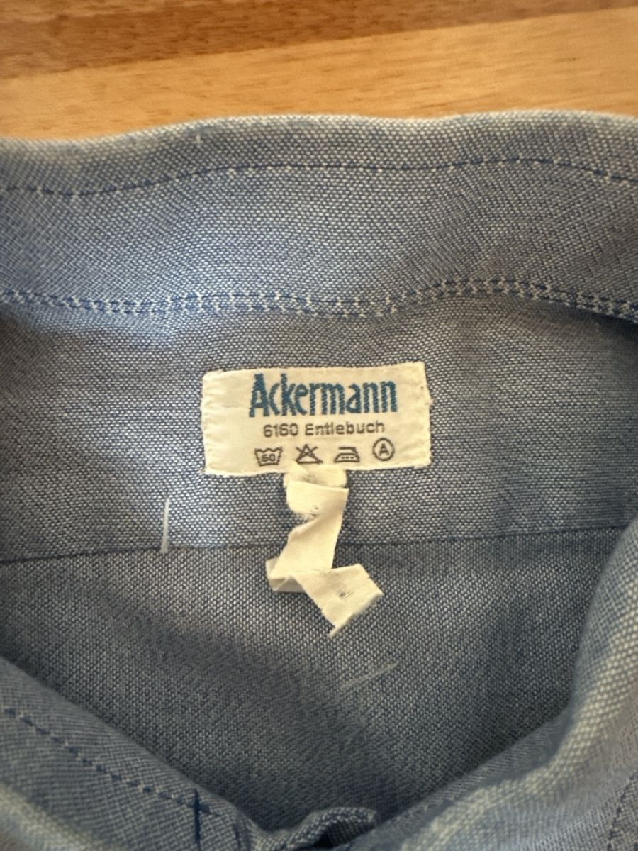 Camicie: Ackermann Herrenhemd hellblau einf. Brustweite ca. 60 cm – Usato da St. Gallen venduto da mai_2lcj 1