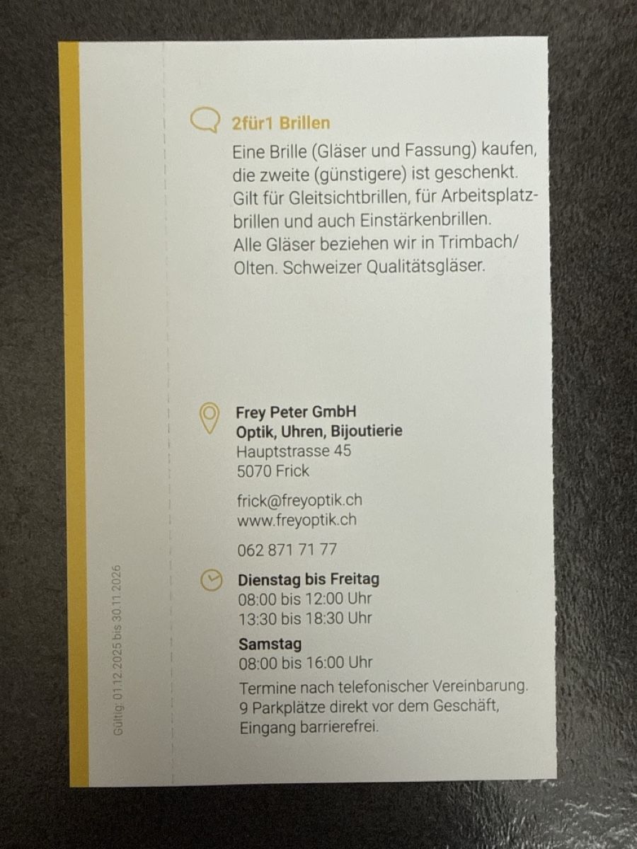 Buoni: 2für1 Brillen Frey Peter GmbH – Nuovo (secondo la descrizione) da Gränichen venduto da cat_lady 1