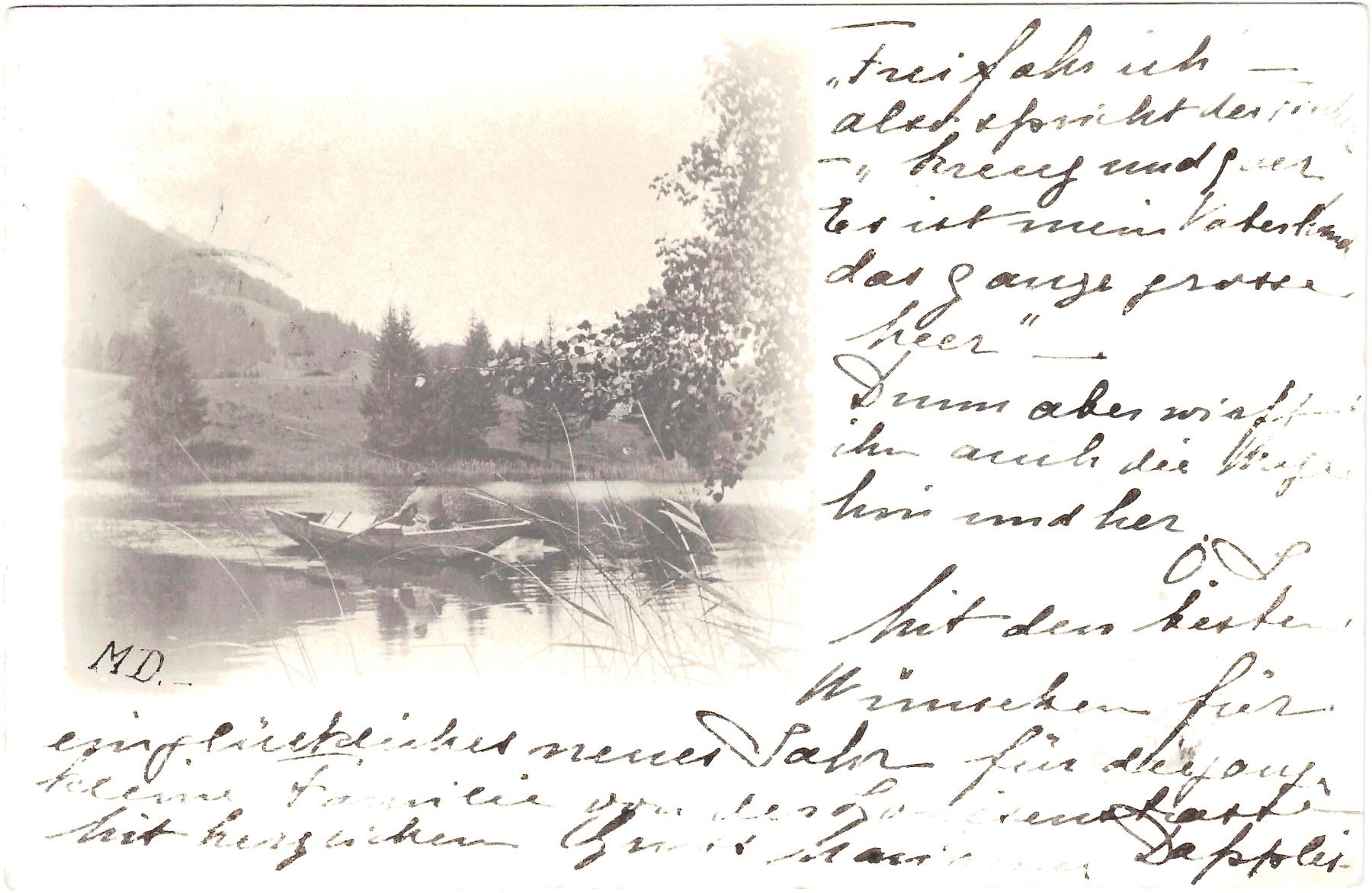 Ansichtskarten: Ein MANN mit einem BOOT der "FREIFAHRT" ins BERNBIET 1903 – Gebraucht aus Oberdorf BL von Hopfehuepfer