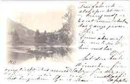 Ein MANN mit einem BOOT der "FREIFAHRT" ins BERNBIET 1903