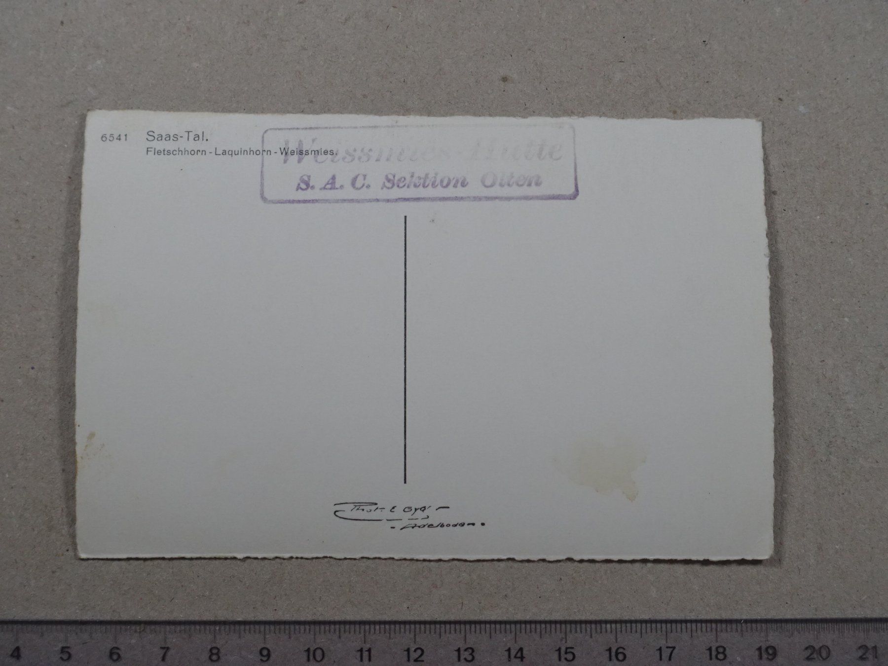Ansichtskarten: Saas-Tal, Stempel Weissmies Hütte – Gebraucht aus Lenzburg von fh1 1