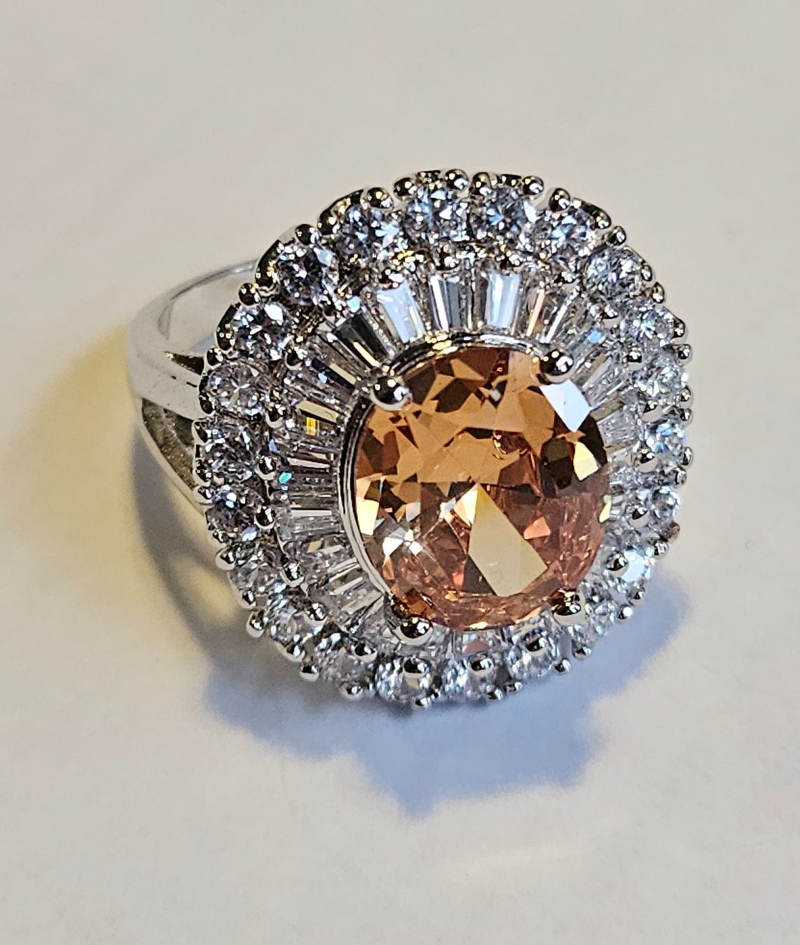Bagues: Ring Silber Farbe Orange Zirkonia Grösse 60 – Neuf (Voir description) à Zürich par ben_mn5h 9