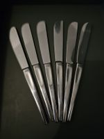 6 Couteaux à vintage en métal argenté