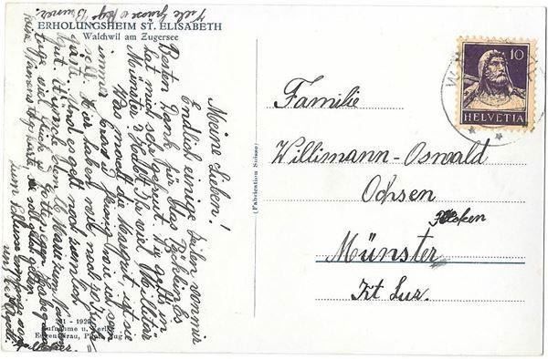 Cartoline postali: Walchwil Erholungsheim St. Elisabeth – Usato da Olten venduto da clotaldi 1