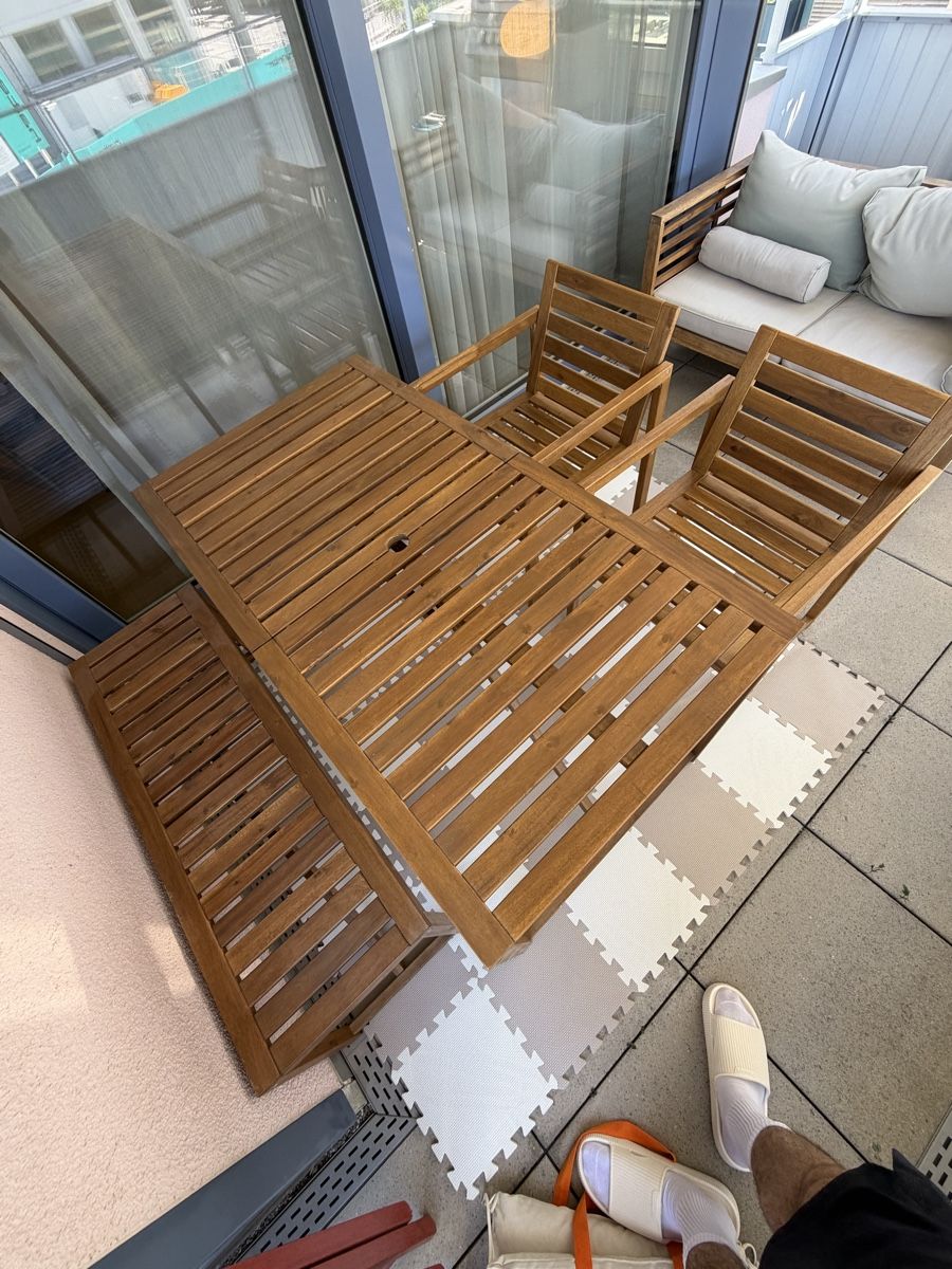 Ikea Set di tavolo e panche: Ikea Nämmerö Gartentischset – Usato da zürich venduto da kreativszene 1
