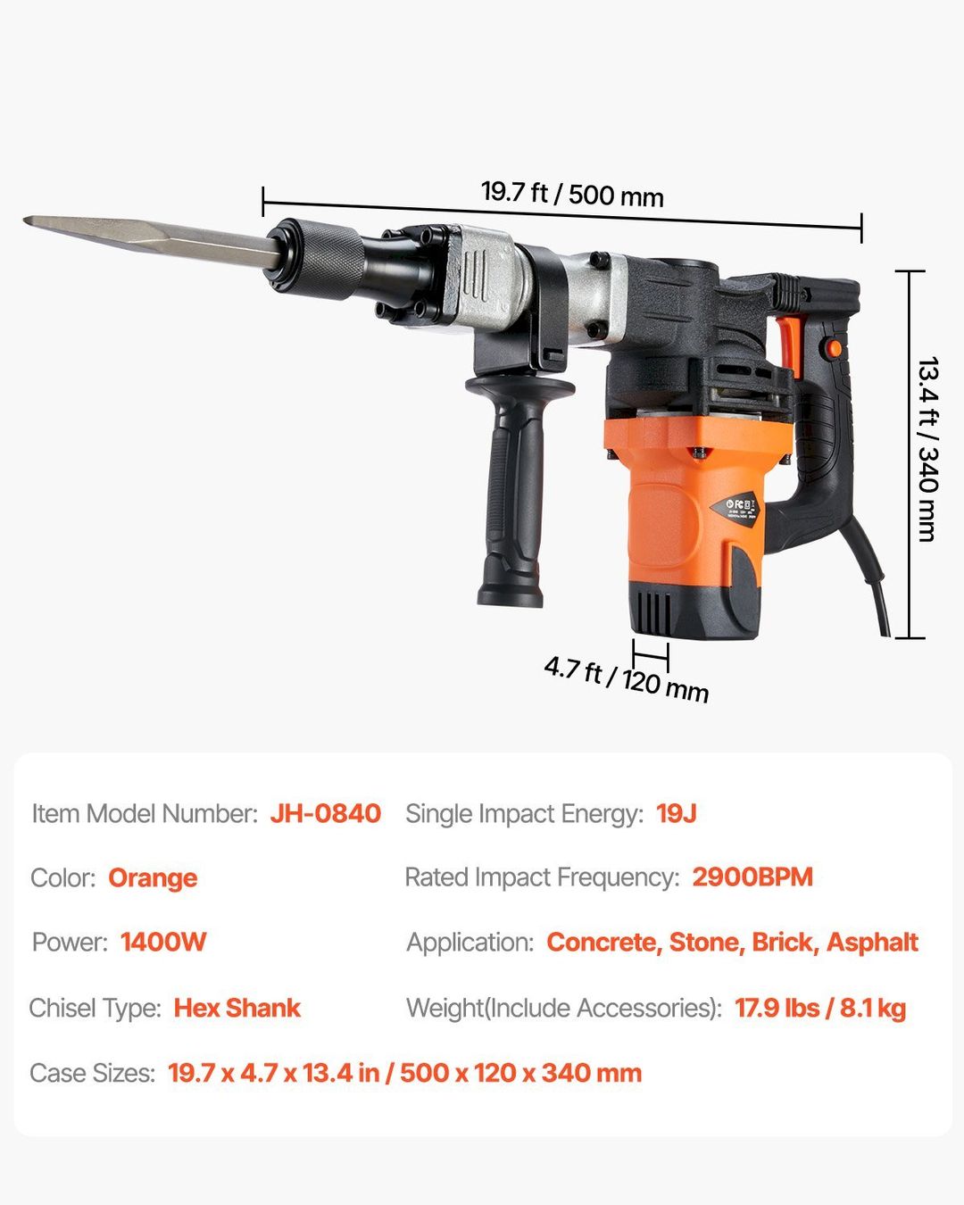 Tutti gli attrezzi: VEVOR Abbruchhammer 1400W – Nuovo e nell'imballaggio originale da Bottighofen venduto da zaap 6