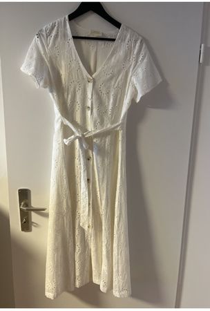 Baumwoll Kleid mit Stickerei, Grösse 38, Top Zustand