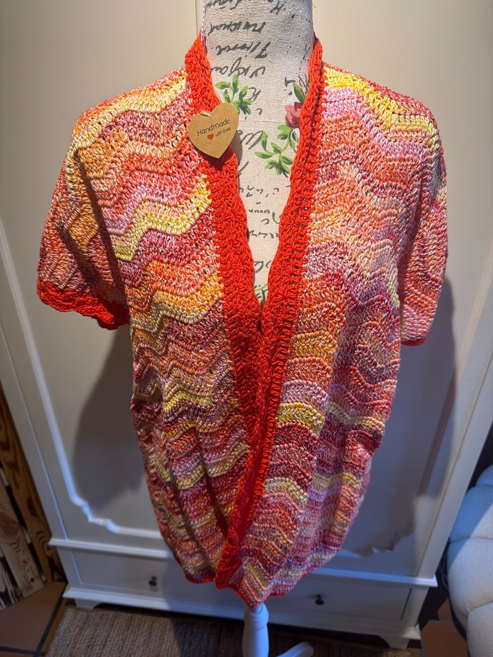 Giacche: STRICKJACKE ,HANDGESTRICKT-ROT,ORANGE – Nuovo e nell'imballaggio originale da Meienried venduto da ManuelaBoutique 3
