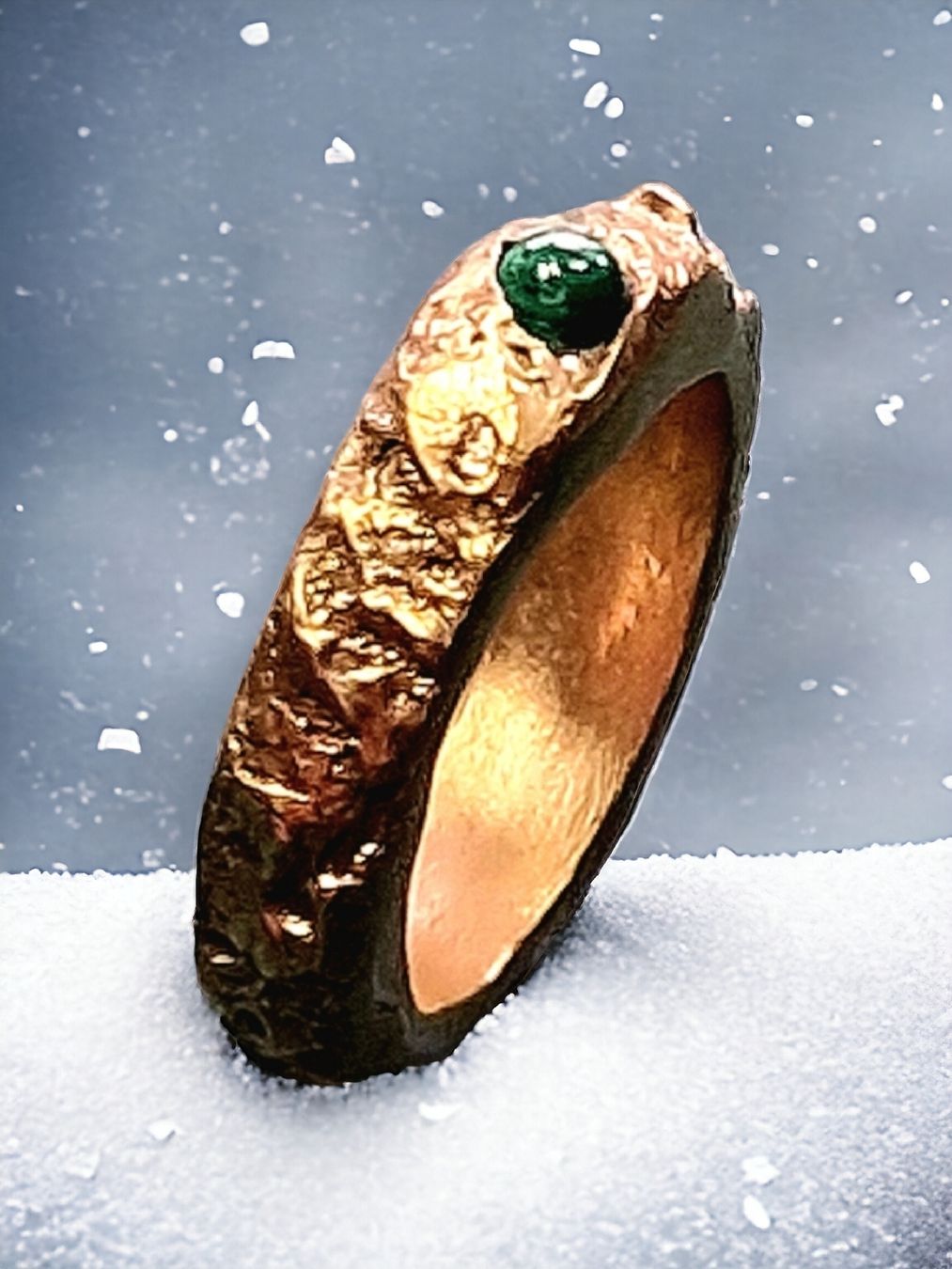 Anelli: Wilder Ring, Bronze & Malachit, Grösse 47. – Nuovo e nell'imballaggio originale da Aarau venduto da Schmuckhoehle_MD 5