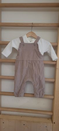 C&A Baby Set, Latzhose mit Body, Gr. 62.