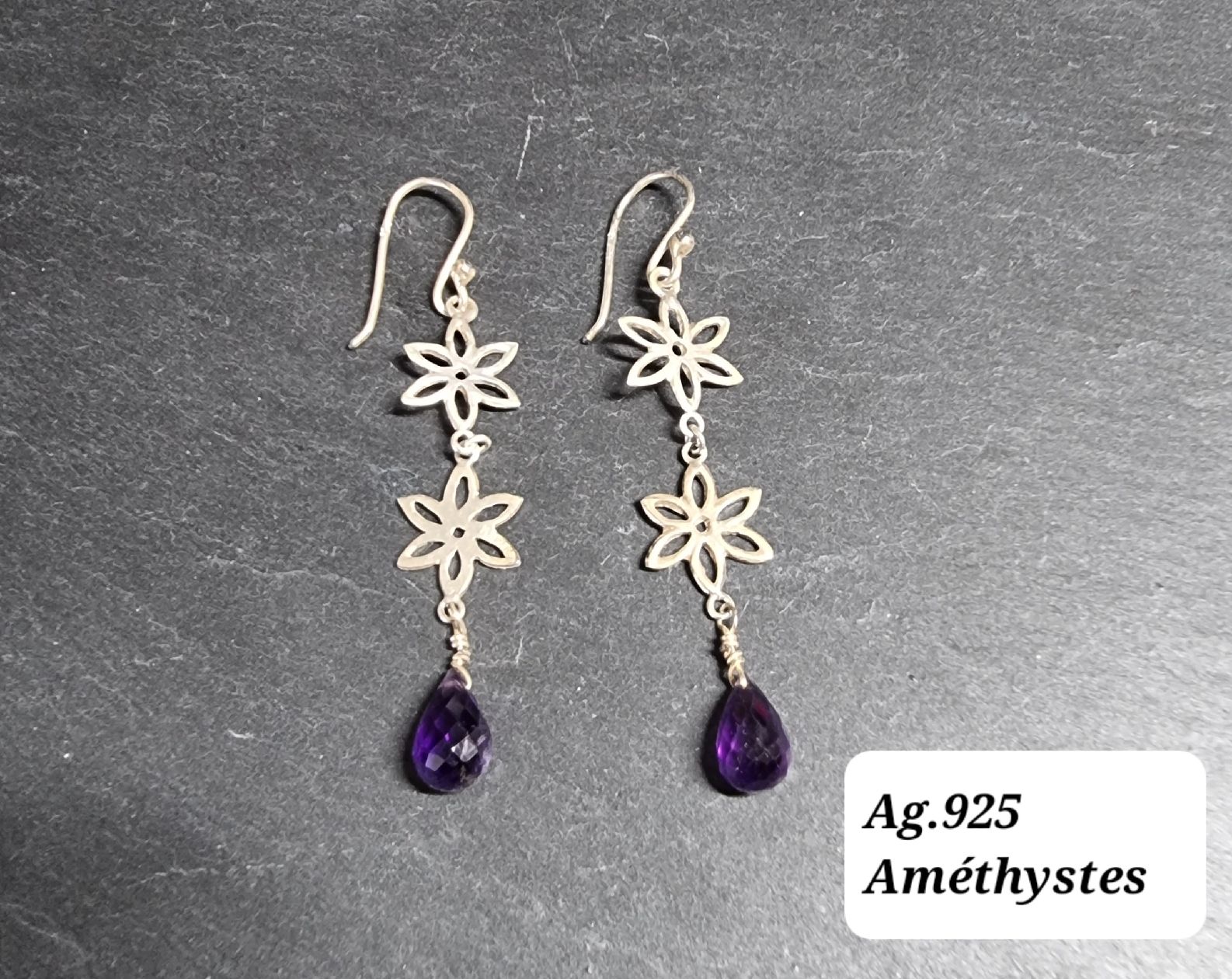 Orecchini pendenti & Orecchini a lobo: Boucles d'oreilles Ag.925 Améthystes – Usato da Veyrier venduto da Leilazizou