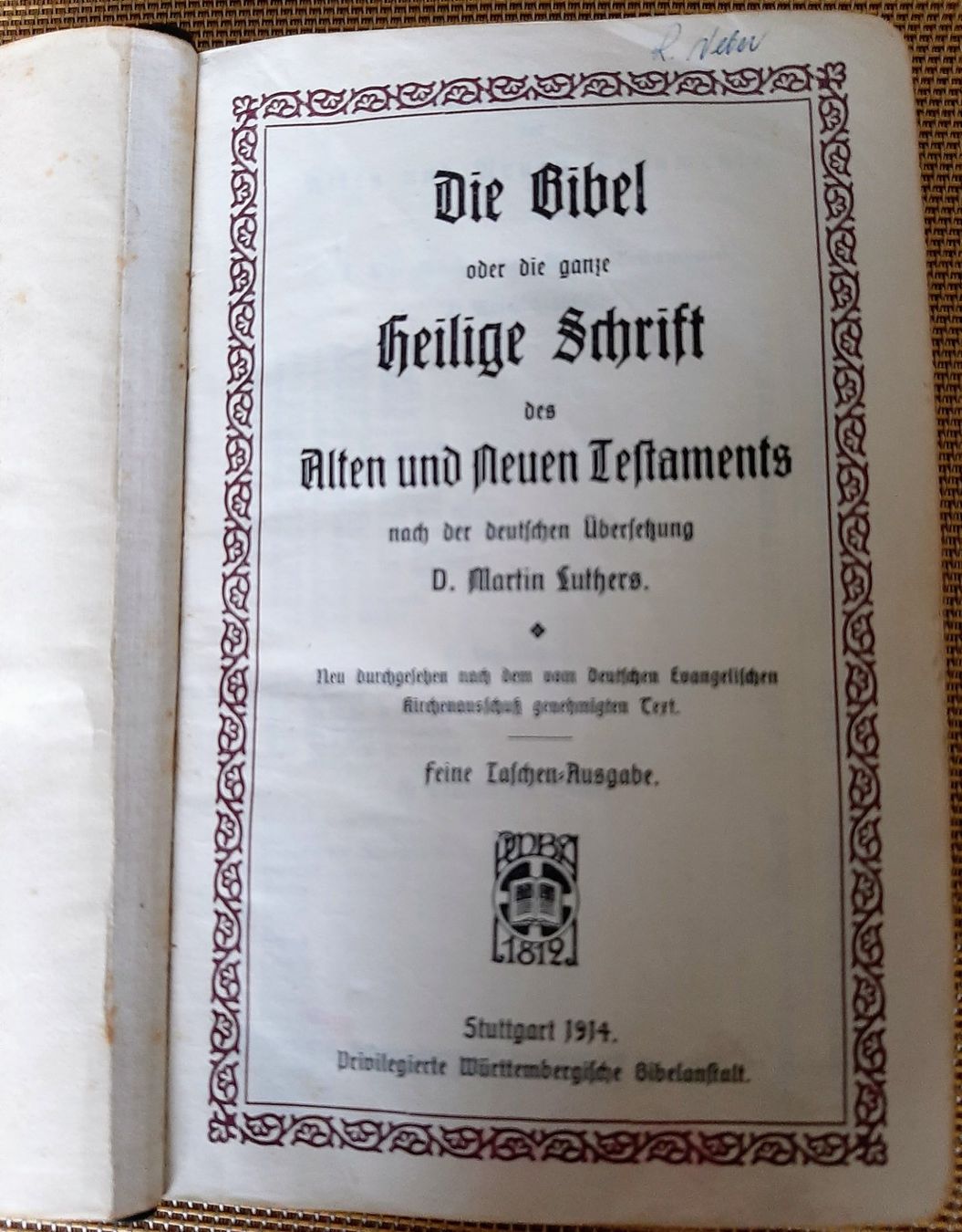 Libri: Bibel Stuttgart 1914 – Usato da Zürich venduto da Zurich 2