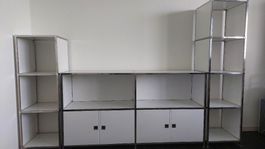 Regal System weiss verchromt 
