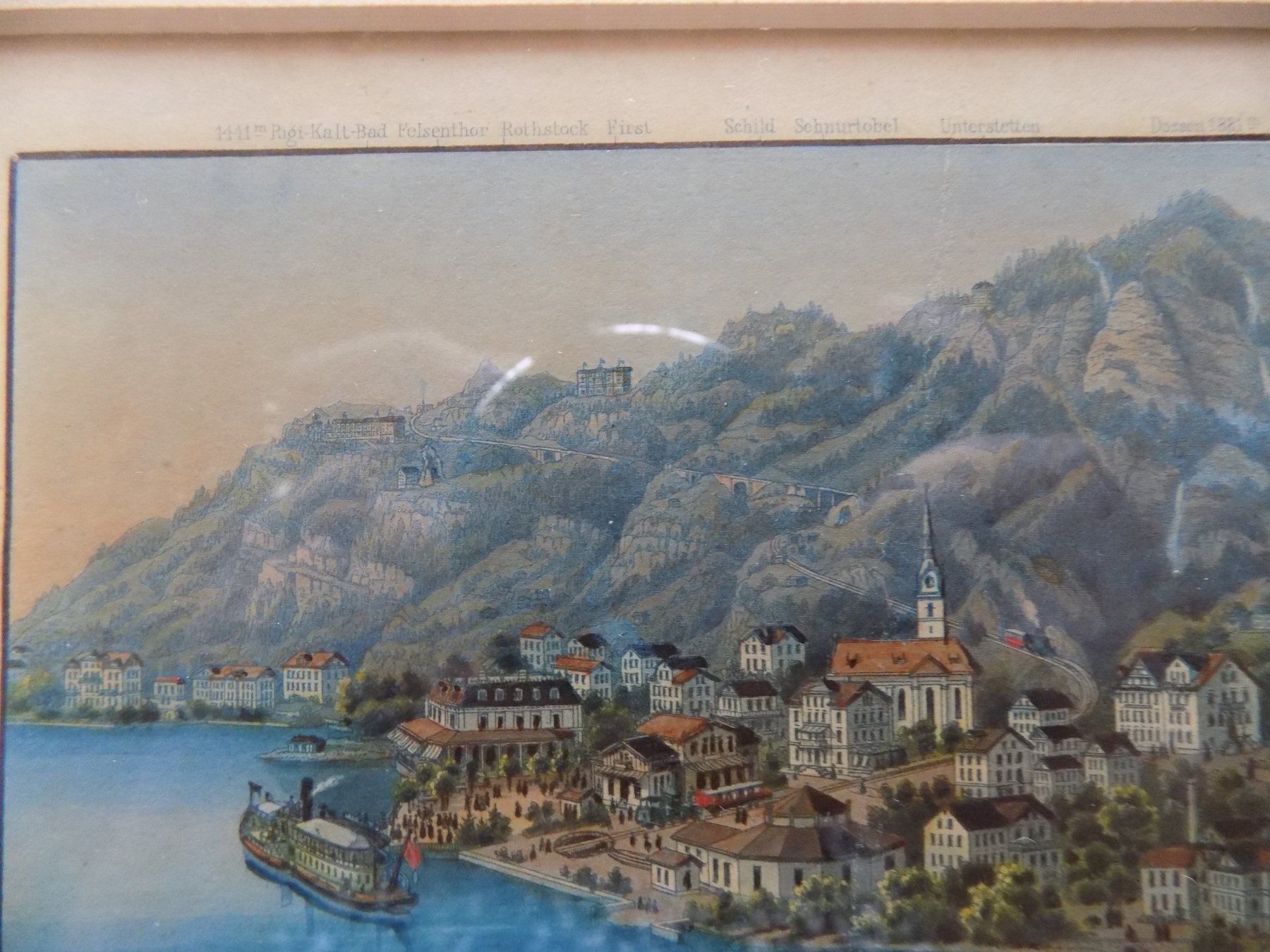 Gravures: Vitznau Rigi Rahmen über Eck vergoldet – D'occasion à Risch par Rischli15 7