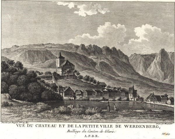 Incisioni: Werdenberg Originalkupferstich 1780 – Usato da Rafz venduto da Helvet32 1