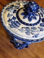 Gzhel Porzellan-Bonbonniere – Kobalt – Handbemalt