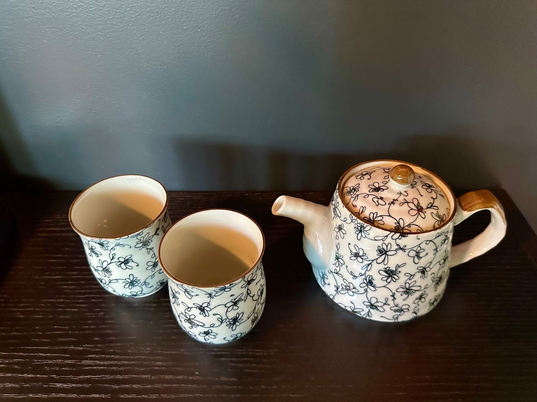 Teiere: Tee Set, Teekanne, Tea Pot, 2 Tassen - Muster Blau – Usato da Zürich venduto da Robinejoya 1