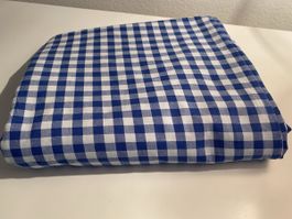Doppelter Stoff Karomuster blau/weiss 2* ca 192x135cm (T:2)