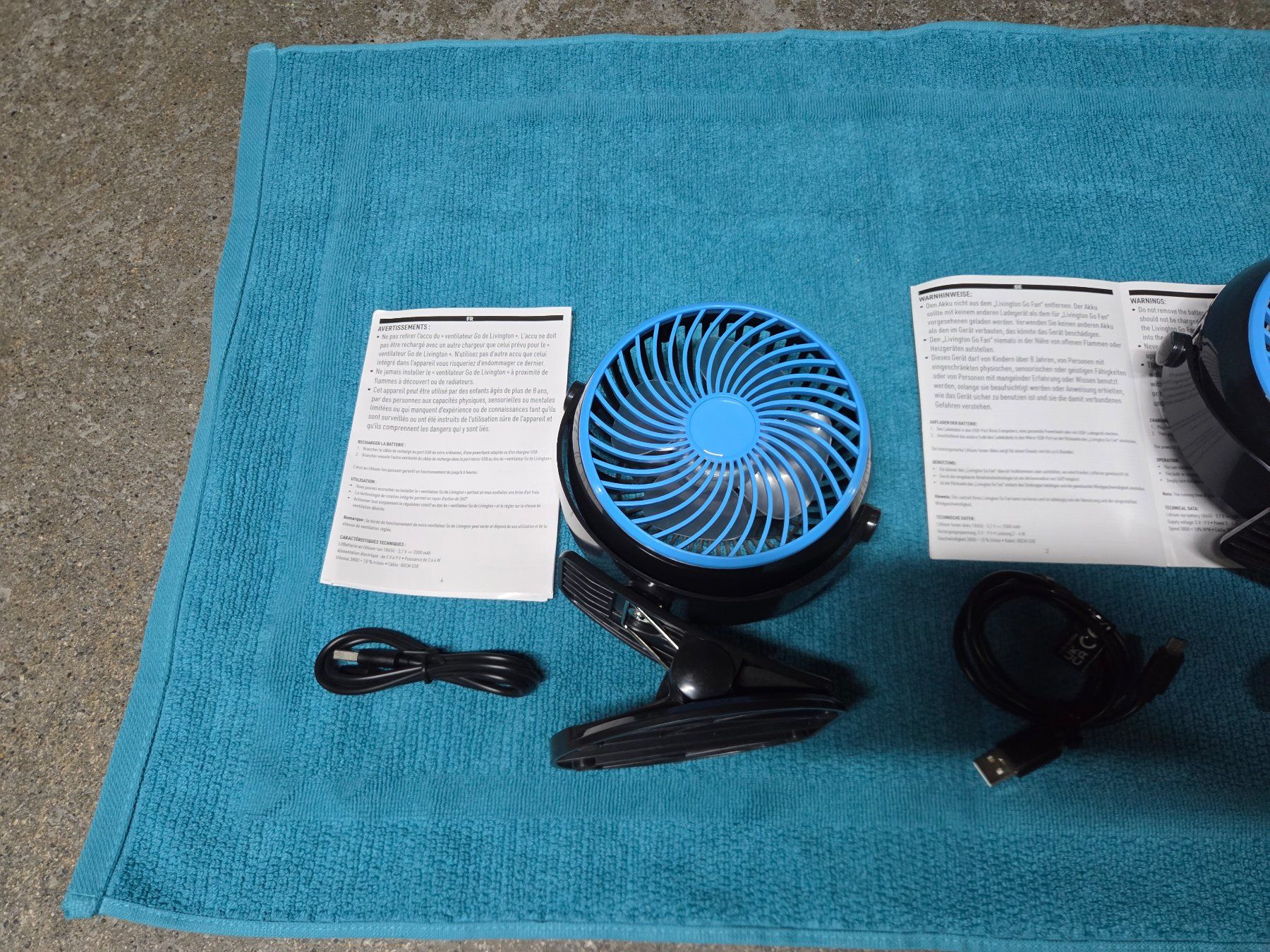 Livington Ventilatori: Lot de 2 ventilateurs de table avec batterie intégrée – Usato da Onex venduto da Fifane 1