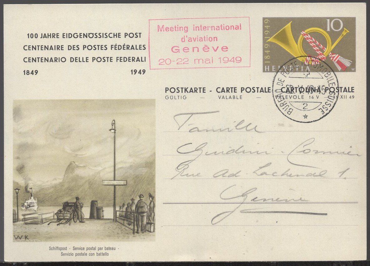 Tutti i francobolli: BPK  1949  Bild  Schiffspost   mit  SS – Usato da Aarau venduto da kufi44