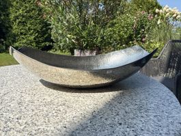 Lambert Schale gehämmert Metall Silber oval Dekoschale