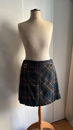 Burberry Pleated Tartan Wool Mini Skirt Gr. S