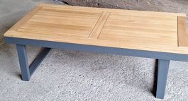 Lounge Couchtisch grauer Rahmen L140cm x B70cm x H46-66cm