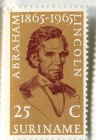 Briefmarke "Abraham Lincoln". Suriname.
