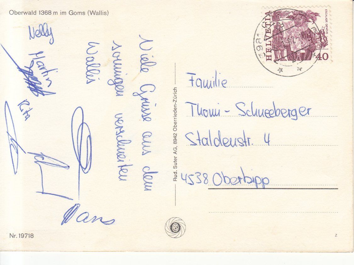 Cartoline postali: Oberwald 1982 – Usato da Bürglen TG venduto da StampGraf 1