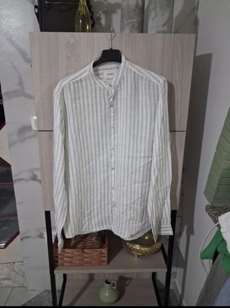 Hemd Pull&Bear Herren Leinen Grösse S gestreift