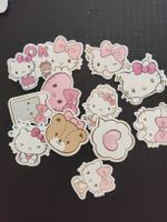 Lot de 11 autocollants Hello Kitty motif rose neuf