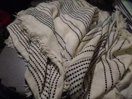 Schal Pieces, weiss, schwarze Streifen