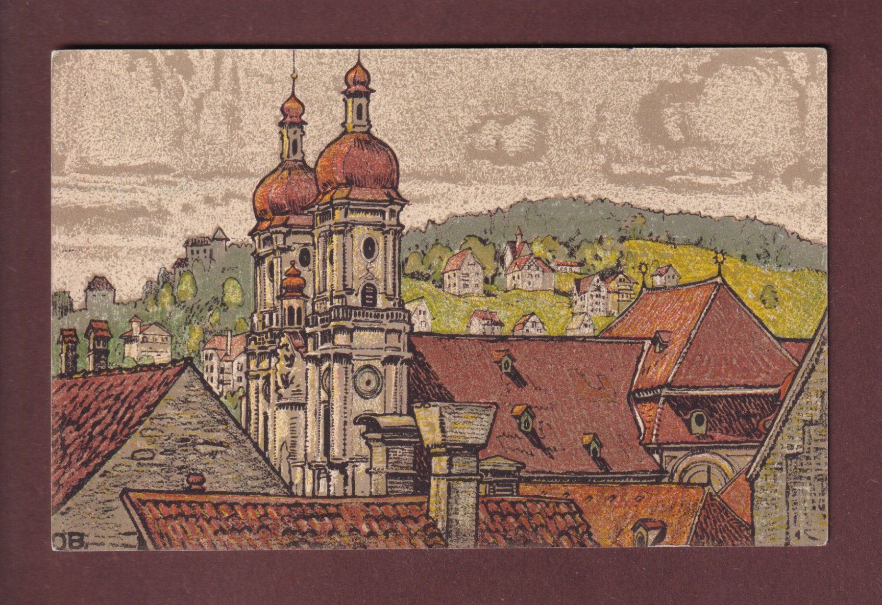 Cartoline postali: ST. GALLEN - Stiftskirche - 1922 – Usato da Pully venduto da nicecards