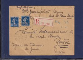 Recommandé - Aix les Bains (F) - 1914 - Genéve CICR